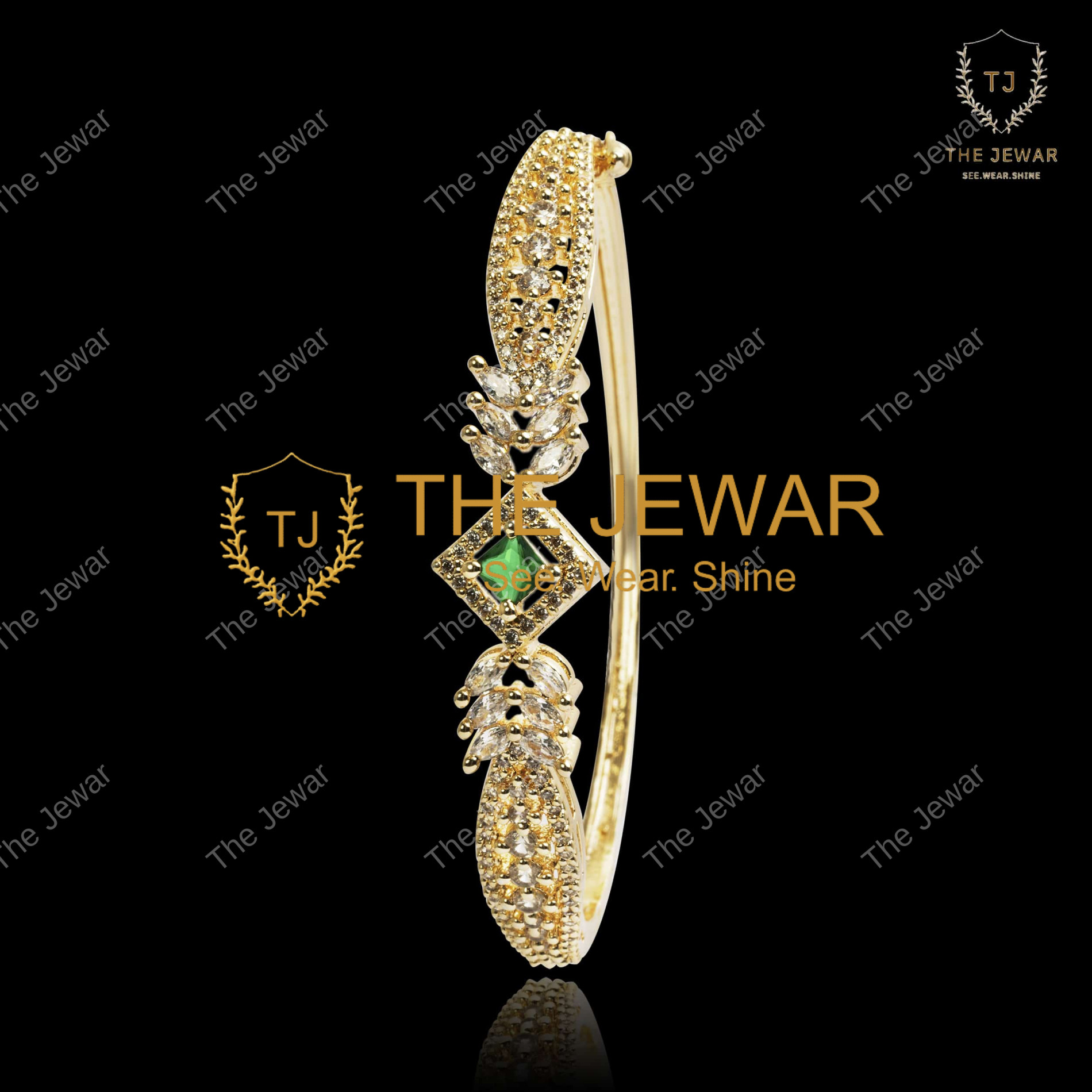 Emerald Grace Diamond Bangle